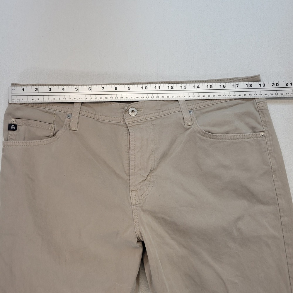 AG Adriano Goldschmied The Graduate Pants Mens 38x34 Tan Tailored Leg Khaki - Picture 9 of 12